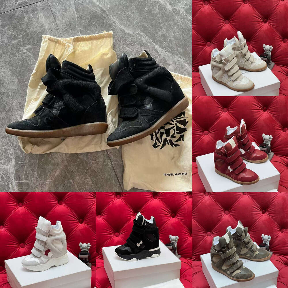 New Luxury Designer Boots Round Toe Sneakers Height Increasing Flat Wedge High-Top Casual Black Sports Women Fashion wedge High Heel Ankle boots womens casual shoes