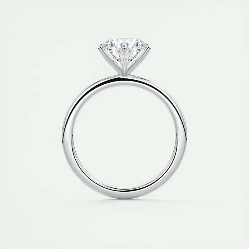 IU 0.5ct-2ct Solitaire Original Sier D Color Moissanite Engagement Wedding Ring Band for Women Jewelry Certificate