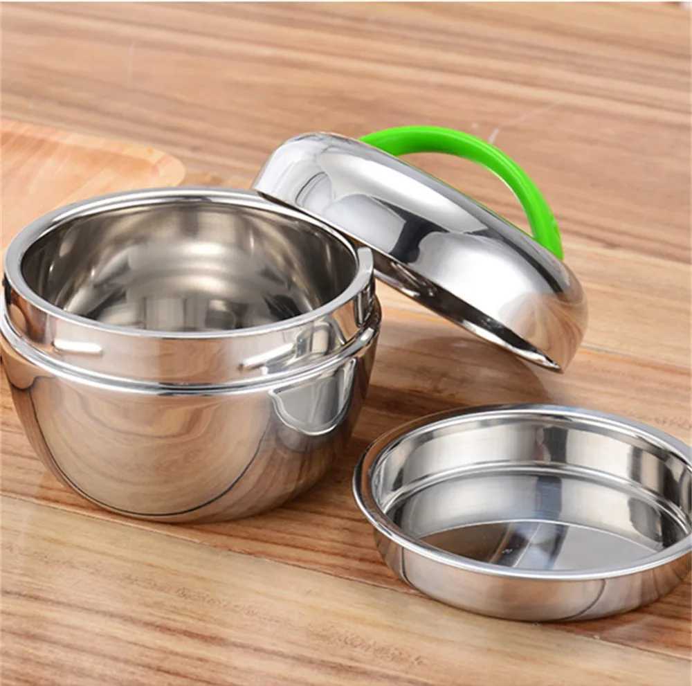 1pc Thickened stainless steel apple lunch box double-layer insulation and heat preservation bento box convenient lunch box forM251121
