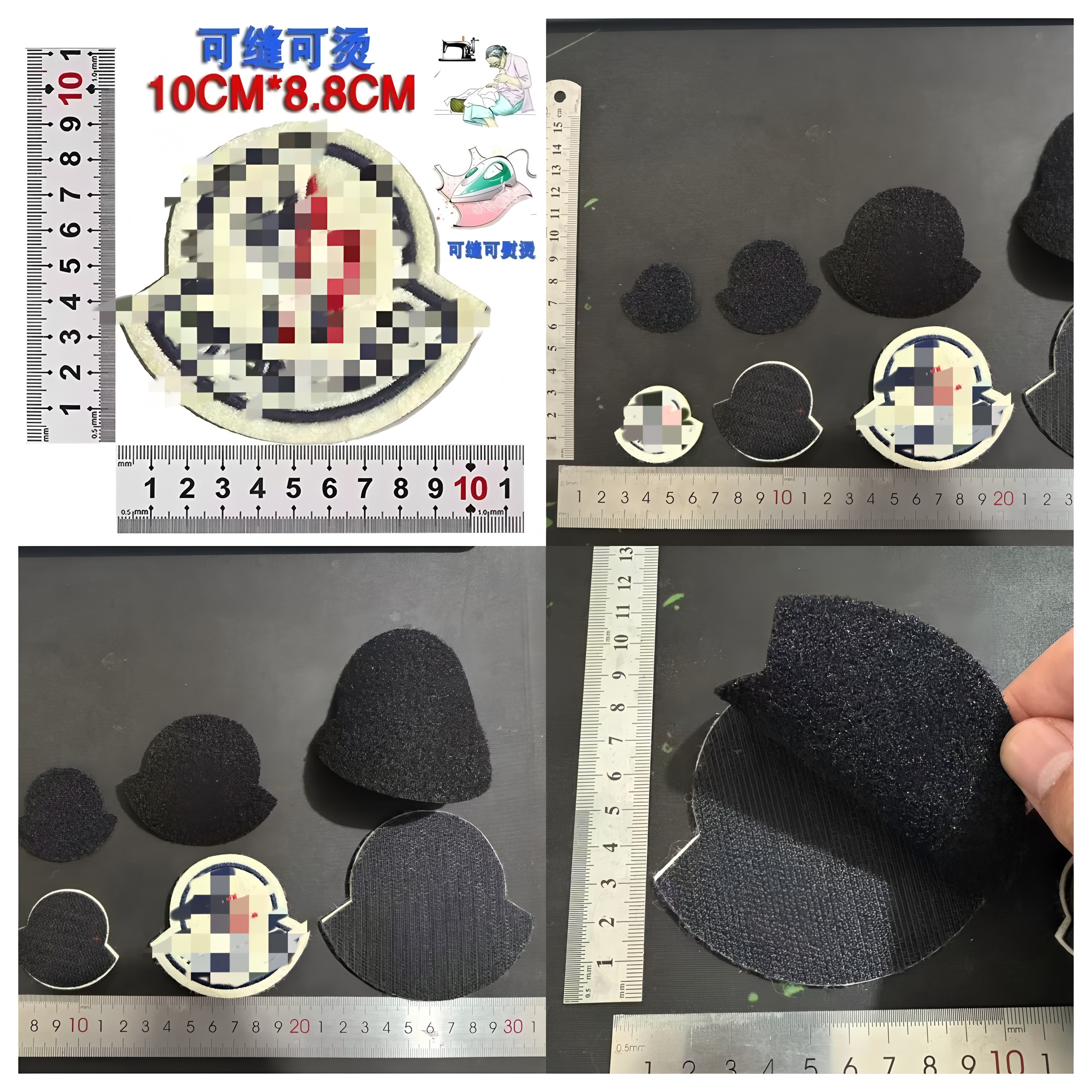 Velcro hook and loop fastener sew and iron iron M brand Fabric Cloth Accessories Pattern Embroidery label Badge Sewing Tools 5cm 10cm logo Mark trademark Sewing tags