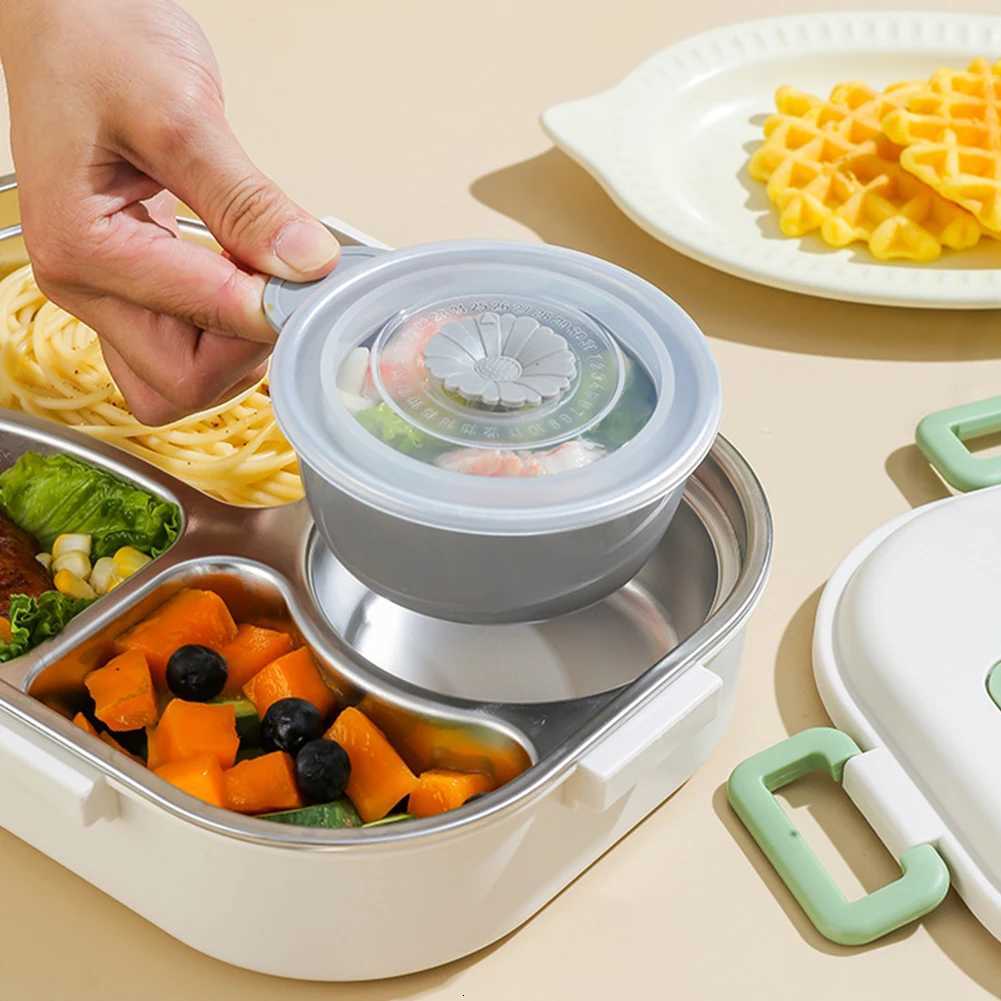 Stainless Steel Thermal Lunch Box with Cutlery Set 2/4/5 Grids Heat Preservation Bento Box Panda for Children School PicnicM251121