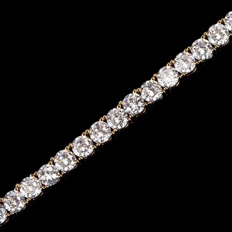 925 Sterling Silver Fashion Tennis Bracelets VVS1 Pass Diamond Test Hip Hop Jewelry Wholesale 4mm Tennis Moissanite Bracelet