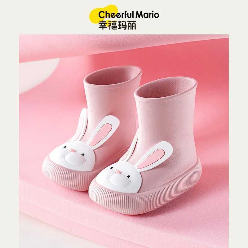 Cheerful Mario Children Rain Boots Baby Rain Boots New Cute Cartoon Rain Shoes Waterproof Boys and Girls Non-Slip Rubber ShoesW251121