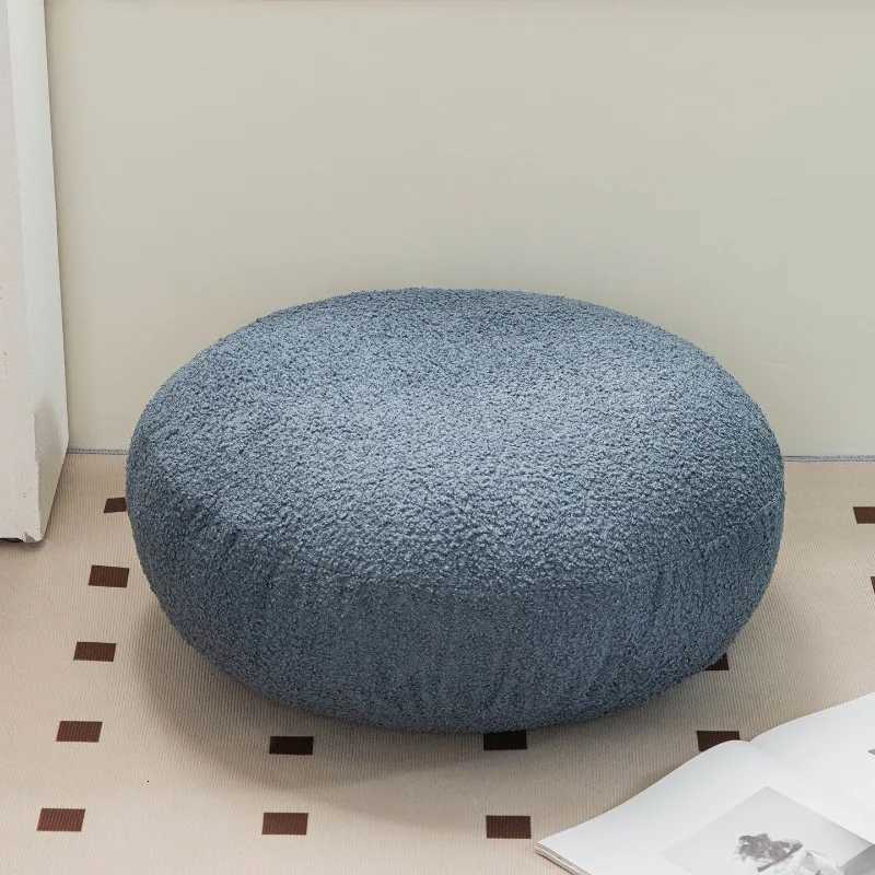 2025 modern solid color comfortable warm household teddy velvet high elastic pp cotton futon bedside cushion round seat cushion C251121