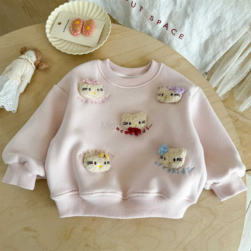 Sanrio Hello Kitty Girls Sweatshirt Fall and Winter Cartoon Cute Princess Top Childrens Fashionable and Sweet Casual Wear H251121
