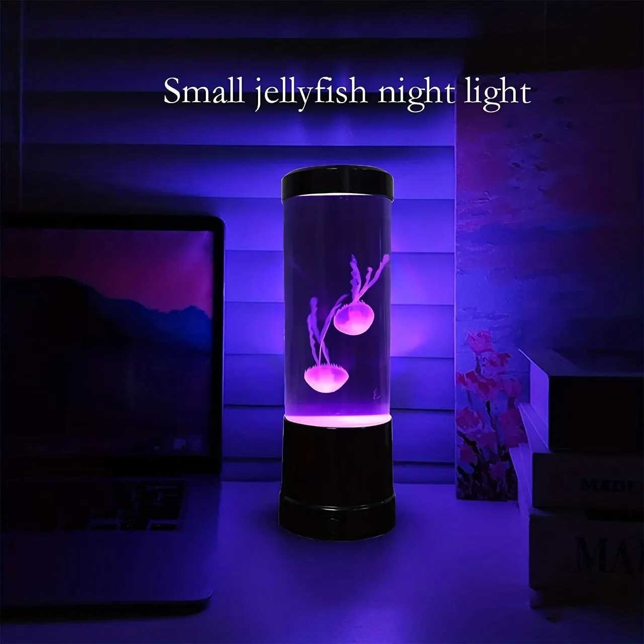 Color-Changing LED Jellyfish Lava Lamp Mini Aquarium Simulation Jellyfish Decorative Lamp USB Acrylic Night Light Gift for Kids K251120