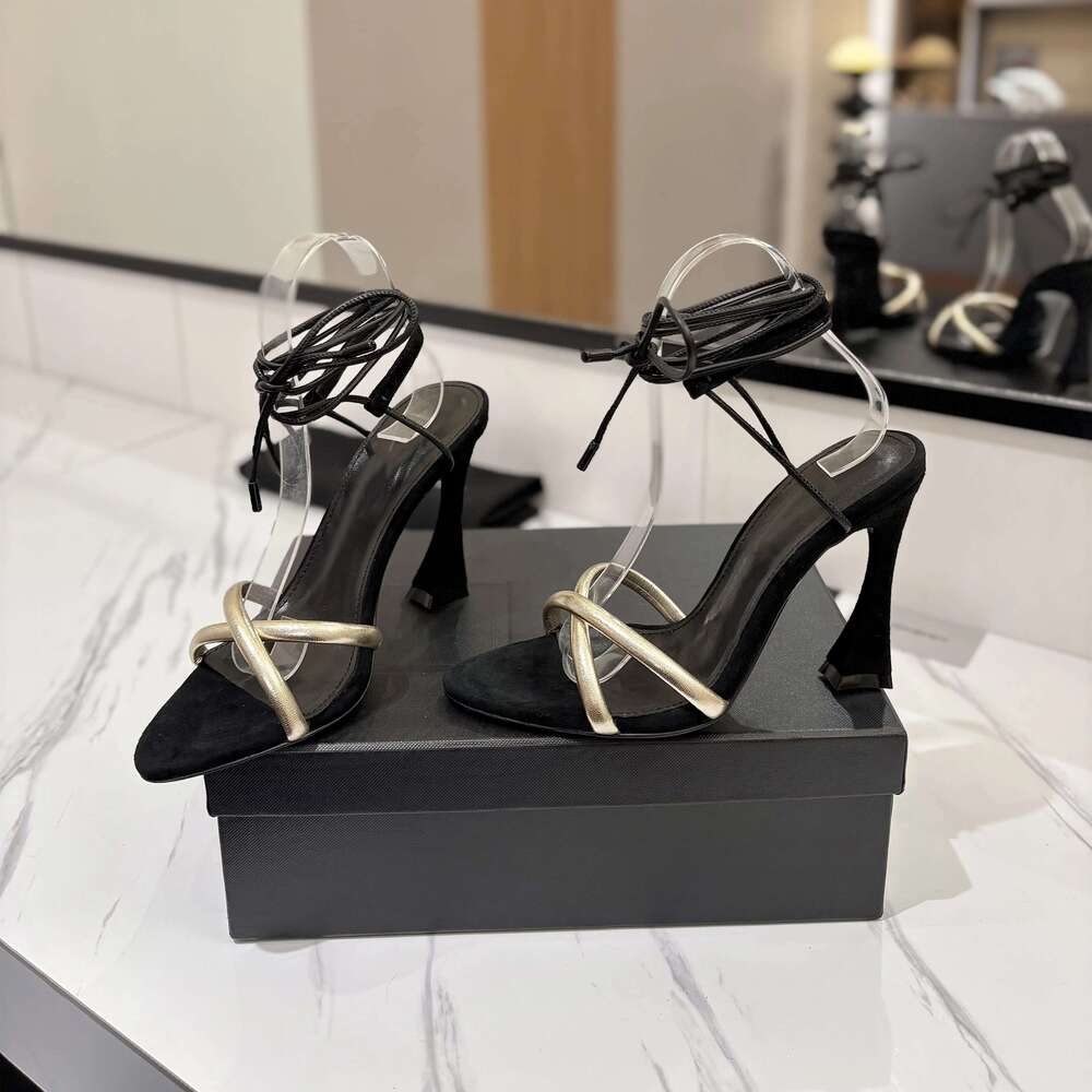 New Women Size35-42 Genuine Leather Sandals Super High Heels Pumps Crystal Ankle Strap Designer Shoes Zapatillas De Mujer