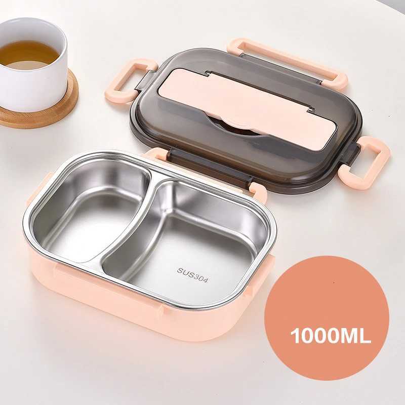 Stainless Steel Bento Box Lunch Tableware Bento Box Insulated Leakproof Food Container Lunch Box Japanese Food Warmer TablewareM251121