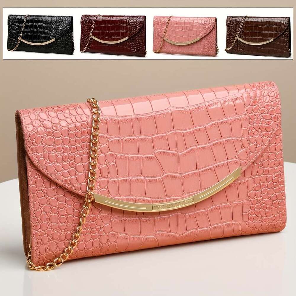 Perfect Lily Women S Magnetic Closure Alligator Texture Handbag With Detachable Crossbody Shoulder Strap Purse Bright Wine Weddings Commuting Elegant 