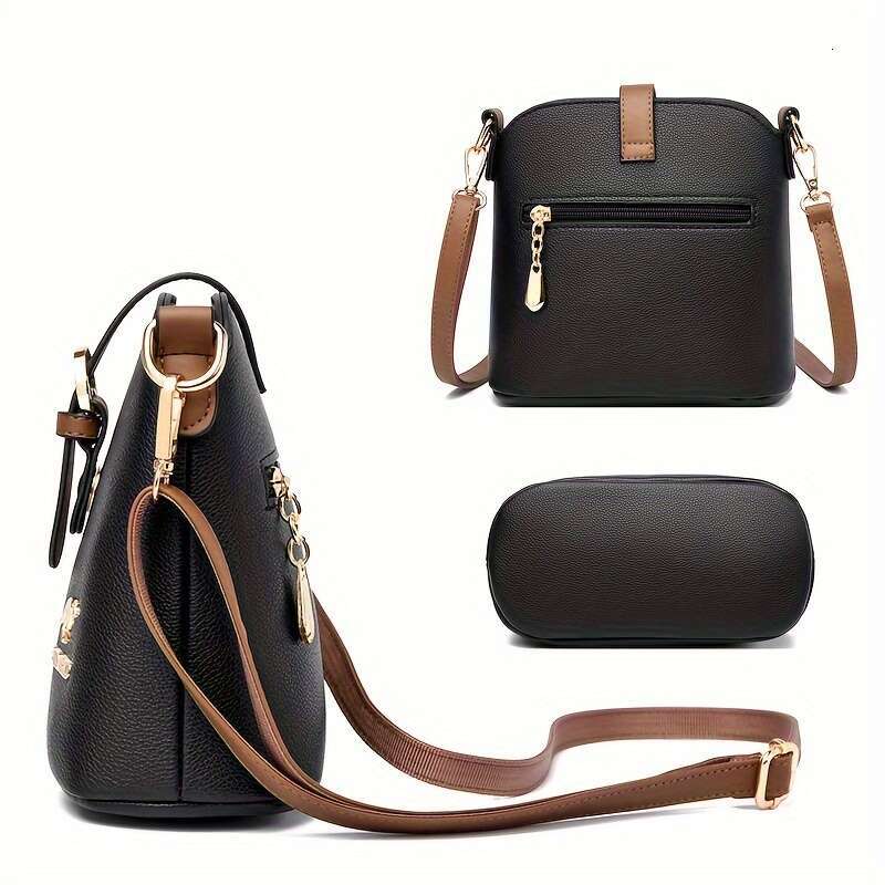 Elegant Women's Stylish Single Shoulder Small Size Bucket Lightweight Travel Shopping Crossbody Bag