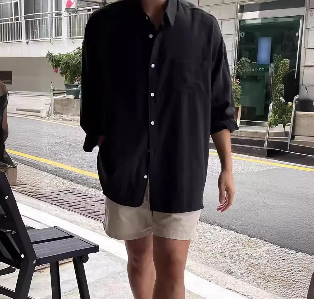 European Style Premium Linen Shirt Comfortable Mens Loose and Breathable Workwear Shirt UPF50sun Protection 251120