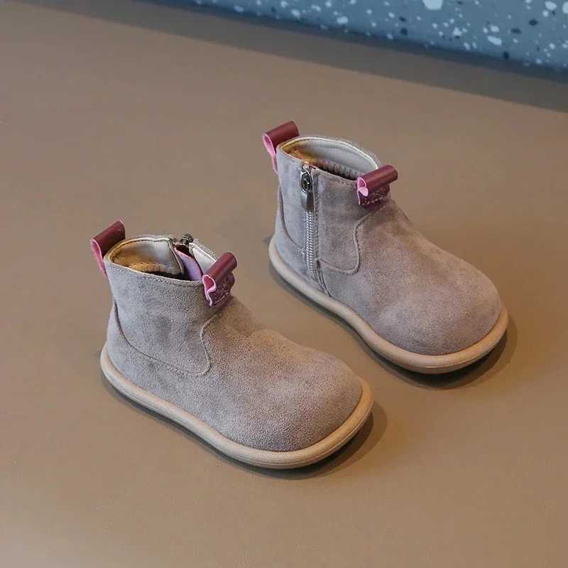 Autumn Winter Baby Boys Girls Boots Oxford Suede Children Casual Shoes Outdoor Anti-slip Infant Shoes Plush Kids Ankle BootsW251121