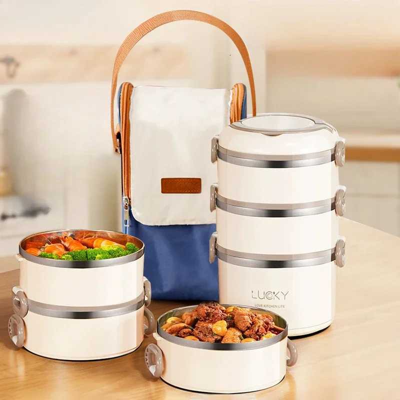 304 stainless steel student office worker lunch box insulation bucket portable lunch boxM251121