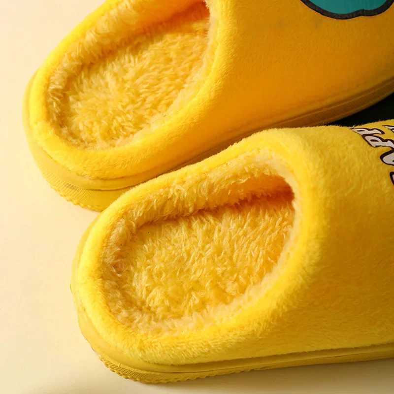 Cartoon Dinosaur Winter Warm Slippers for Kids Boys Girls Non-slip Thickness Soft Soled Slippers for Children Home Plush ShoesW251121