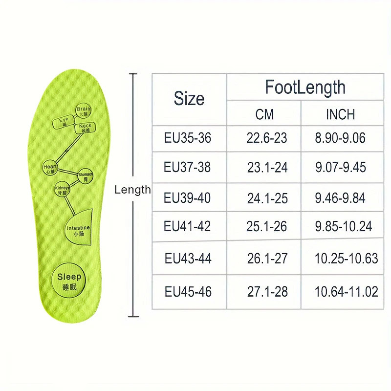 4Pairs/8Pairs Foot Acupressure Insoles For Shoes Sole Sweat absorbing Deodorant Insole Breathable Running Insoles Feet massage 251114