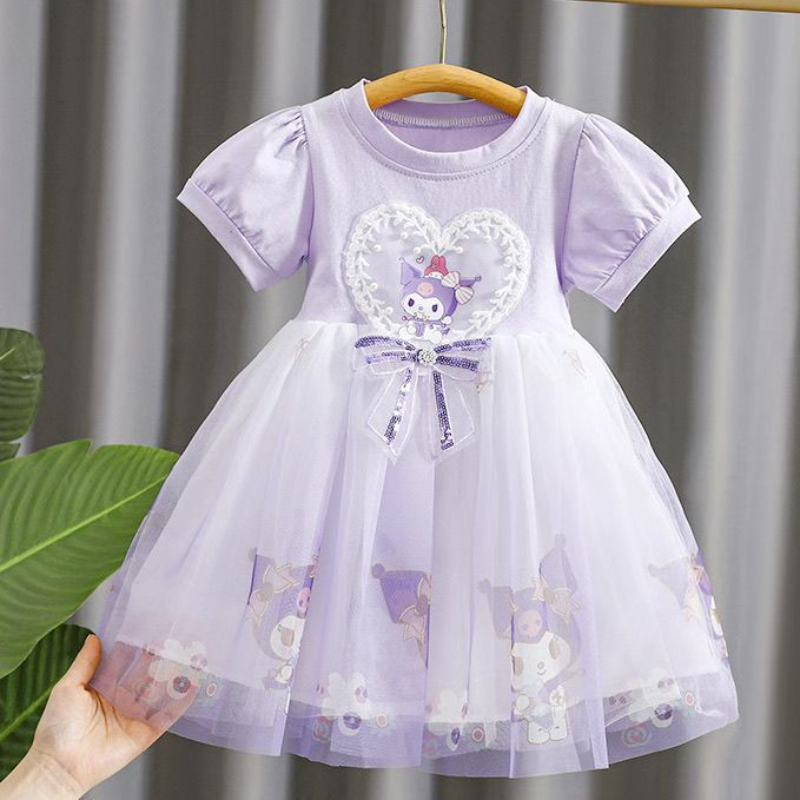 DISNEY kids designer clothes baby girl dresses summer white snow princess baby short-sleeved princess dress Alice for children