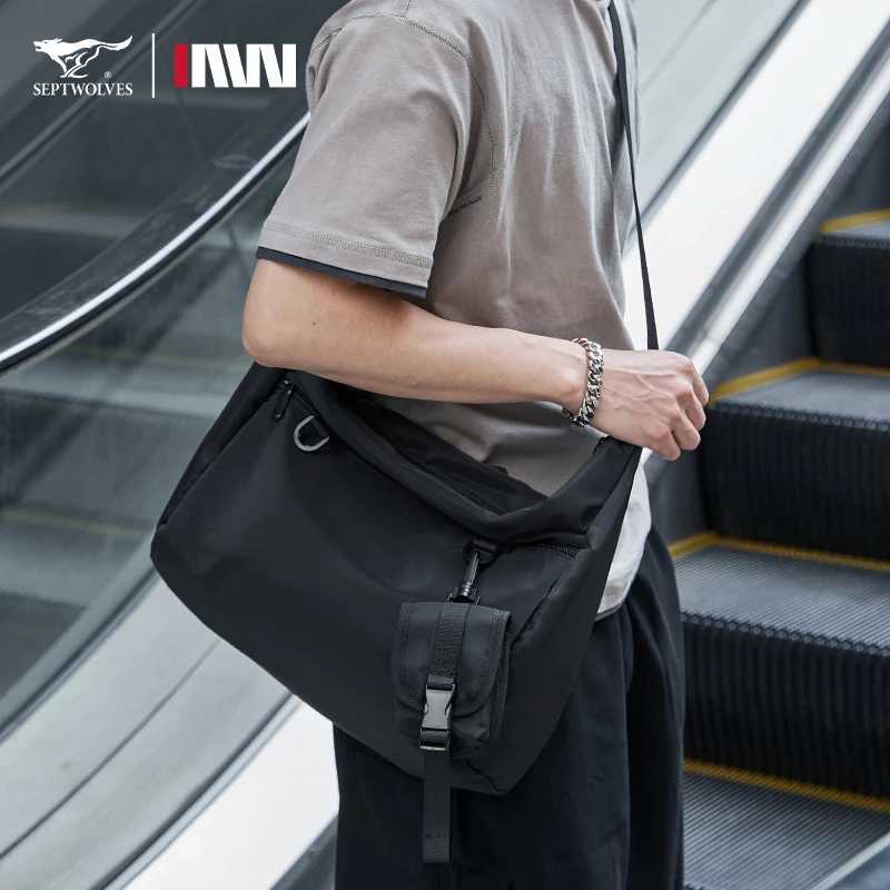 Fashion Septwoes Fi Waterproof Nyl Men Shoder Bag M Casual Large Crossbody Messenger Bag Cycling Traveling Side Package Y251121