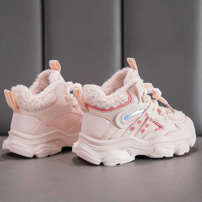 Fashion Winter Children Shoes Girls Plush Sneaker Luxury Kids Outdoor Cotton Shoes Outdoor Sports Girls Platform Ankle BootsW251121