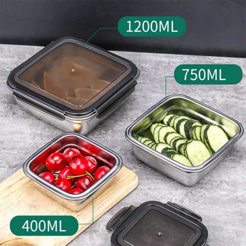 1200/750/400ML Lunch Box Sets Food Grade 304 Stainless Steel Anti-leak Bento Box Strong Tightness Microwave Can Heating LunchboxM251121