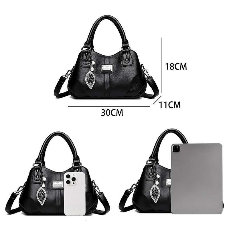 2024 New 3-Layer Large Capacity Women Tote Bag Fashion Women's Trendy Shoulder Bags High Quality Soft Leather Female Handbag Sac