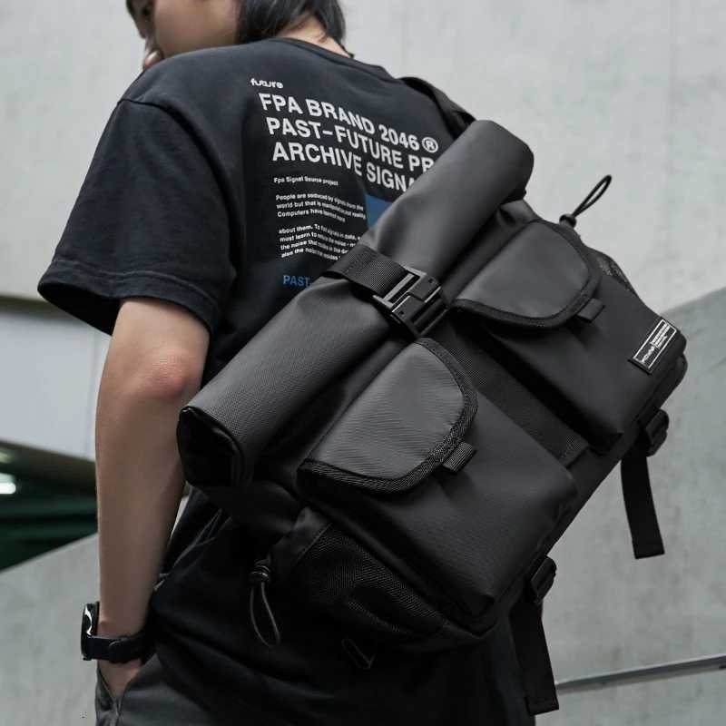 Fashion Fi Casual Men Roll Top Shoder Messenger Bag Large Size Outdoor Cycling Crossbody Side Bags M Urban Trend Daypack Y251121
