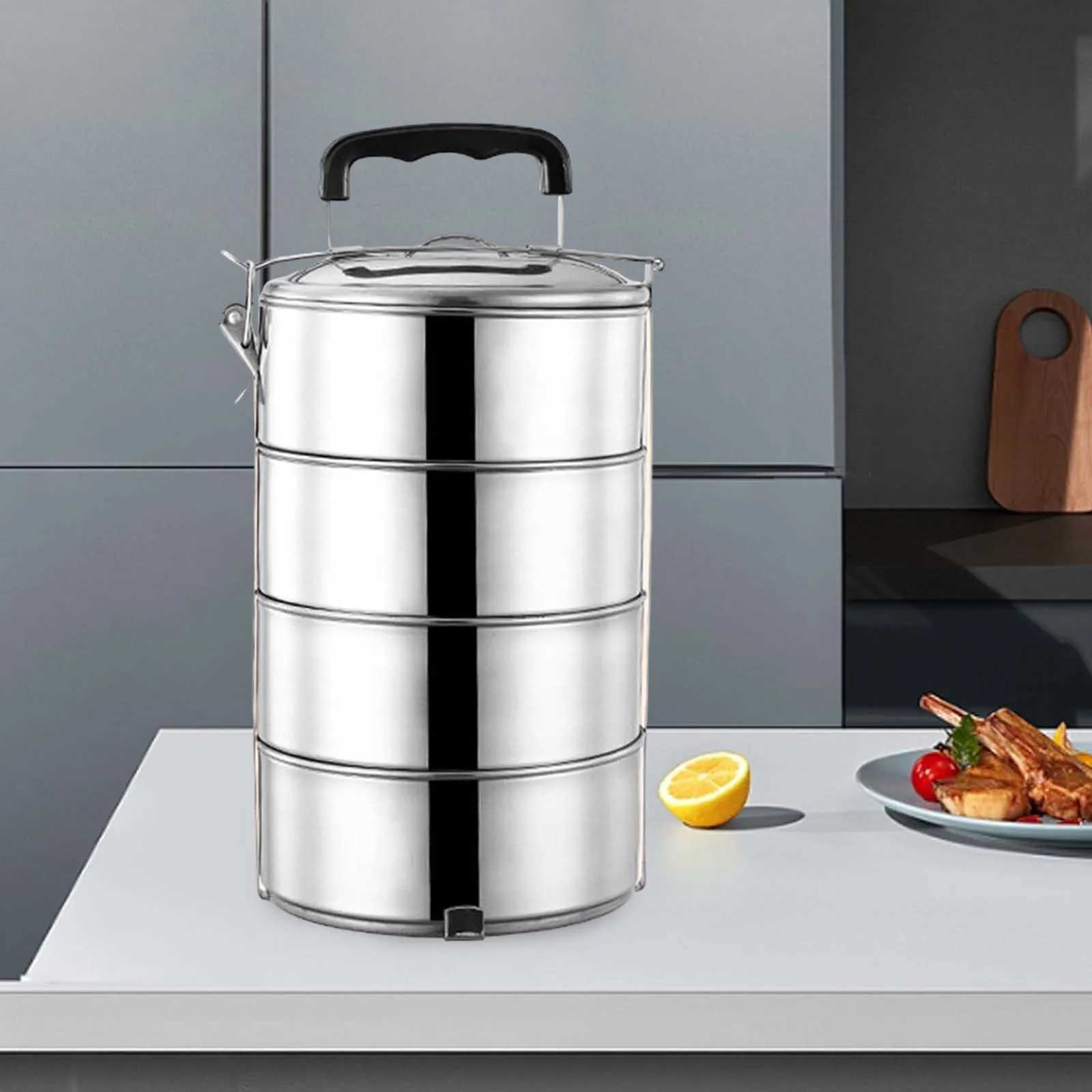 2/3/4 Layers Stainless Steel Lunch Box Lunch Container Heatable Portable Lunch Box Outdoor Thickened Large Capacity PotM251121