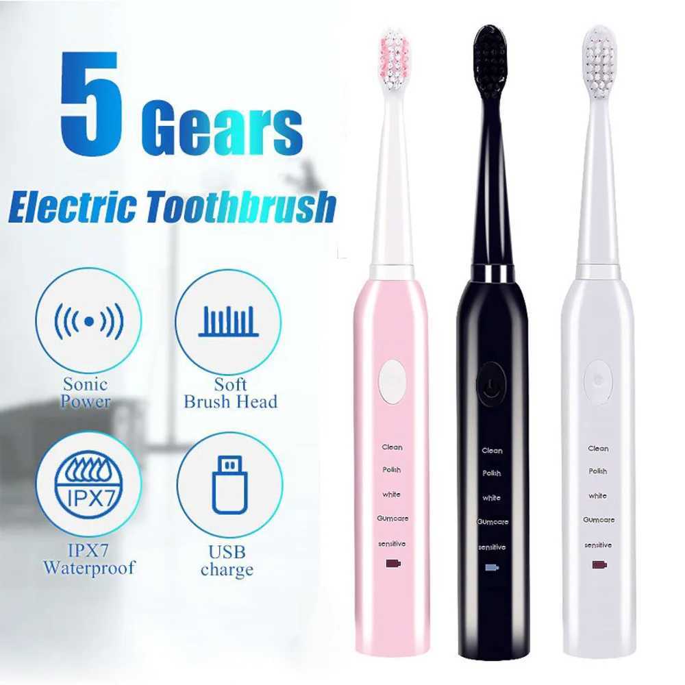 Powerful Ultrasonic Sonic Electric Toothbrush USB Charge Rechargeable Tooth Brushes Washable Electronic Whitening Teeth Brush C251121