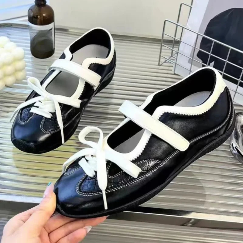 Spring and Summer Inner Heightening Ballet Shoes Womens Flat Casual Sports Single Mary Jane 251121