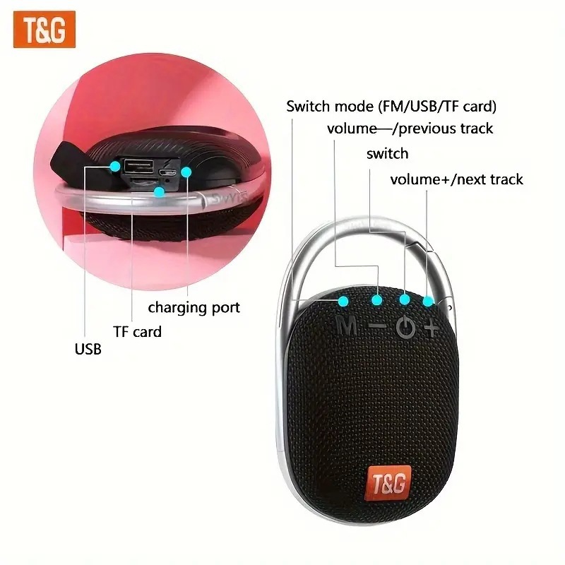TG321 Outdoor Portable Waterproof Wireless Bluetooth LED Light Fabric Speaker HIFI Music Box Mini Bass Woofer stereo active bt tws Speaker By sea ship