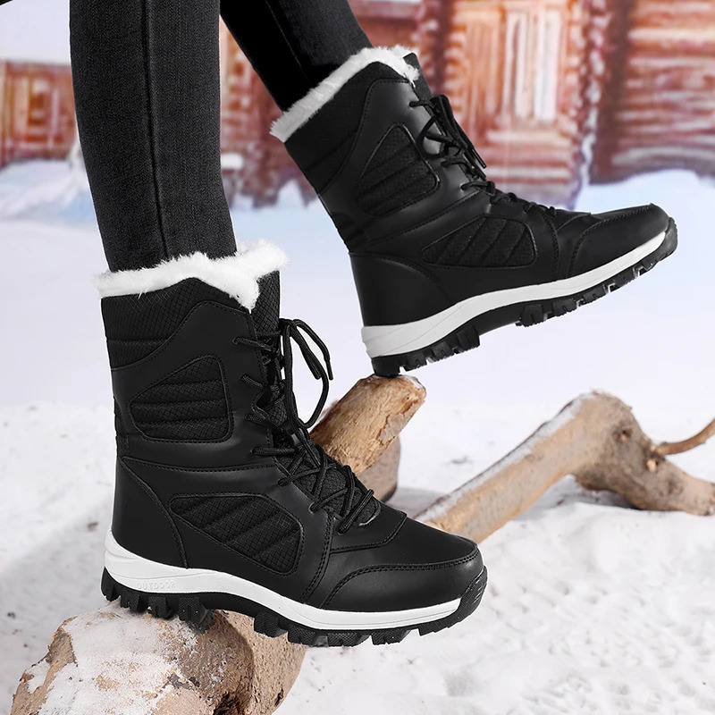 Snow Boots for Couples Winter Style FleeceLined Thickened Warm ThickSoled HeightIncreasing Short 251121