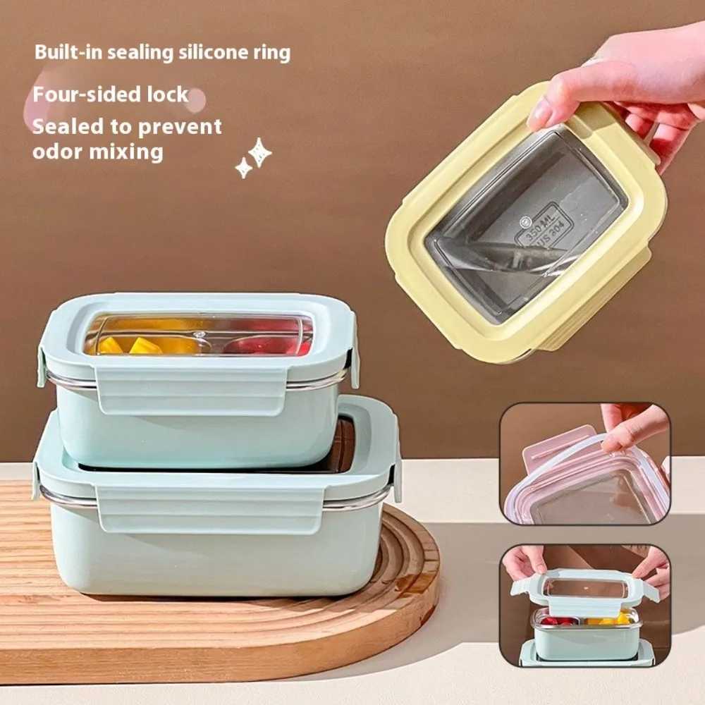 Stainless Steel Lunch Box with Lid Food Warmer with Compartments Leak Proof Reusable Stackable Salad Fruit Food ContainerM251121
