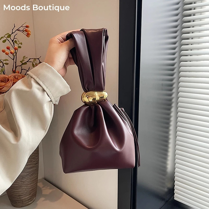 Pleated Clouds Top-handle Bags For Women Elegant Wrist Bucket Evening Bag Latest Purses And Handbags 251121