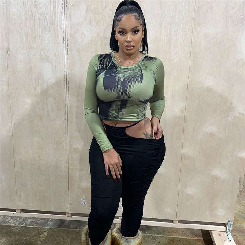 hoodie Women's Wear Women's Spring/Summer Instagram New Top Street Shoot Fashion 3D Print Long Sleeve Slim Fit T-Shirt jacket