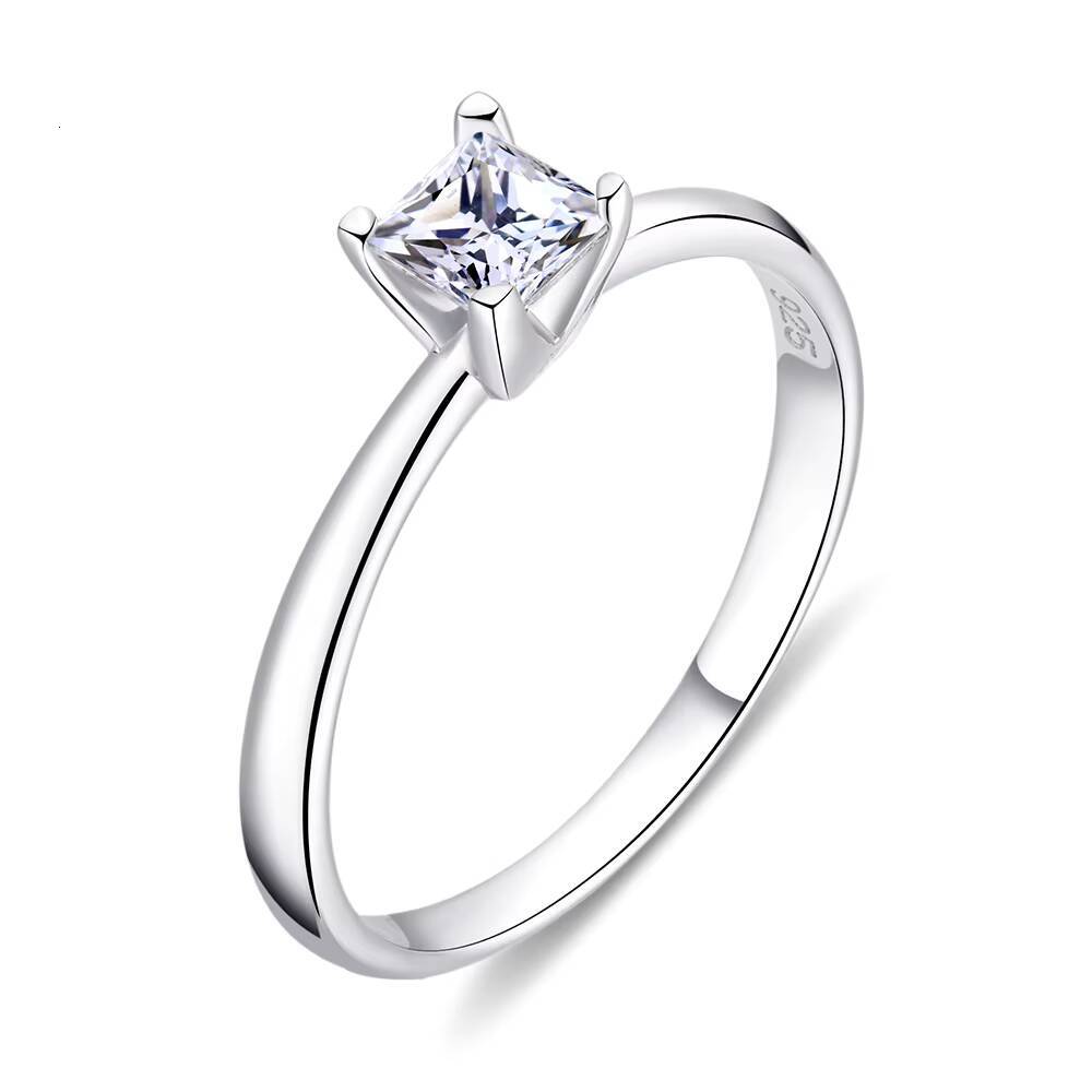 Love Jewelry 925 Sterling Silver Rhodium Plated Romantic Engagement Round Cut Women VVS D Color HPHT CVD Lab Grown Diamond Ring