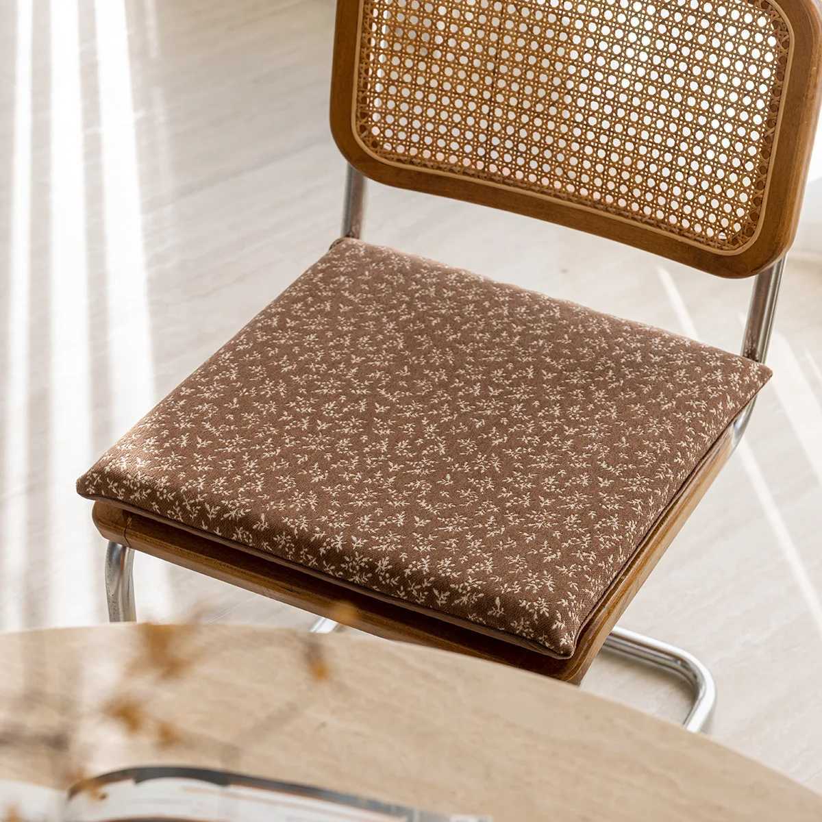Retro wabi silent wind square chair cushion removable and washable tatami mat bay window seat cushion office fart cushion chair C251121