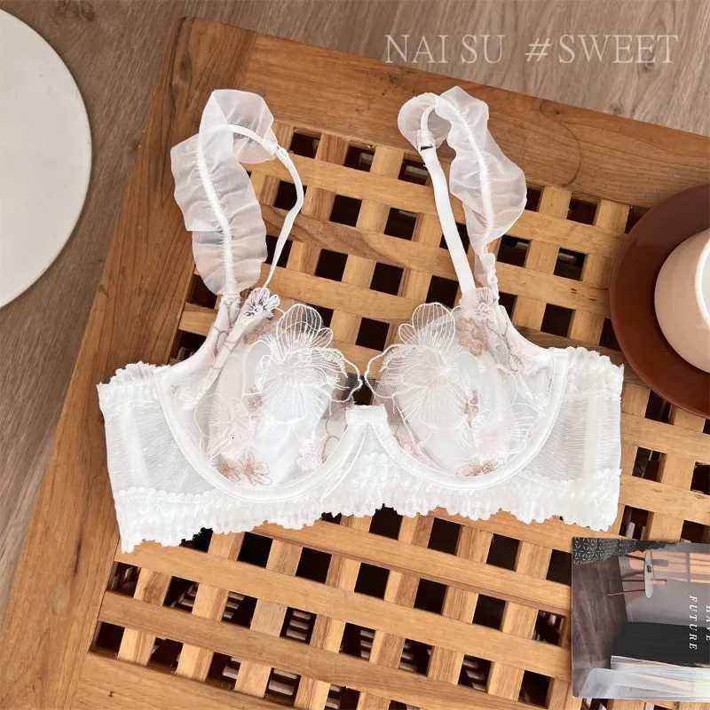 Sexy Anime Minimizer Bra Large Bust Rabbit Ear Cup French Lace Bralette Ultra Thin Retro Wirefree port Comfort Set S-XL TushyXJ251106