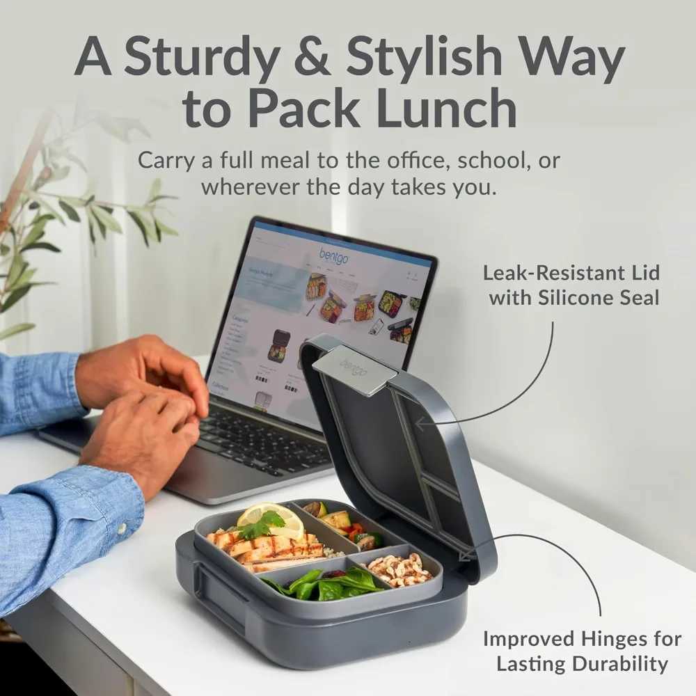 Leak-Proof Bento Lunch Box for Adults Teens - 55 Cup Capacity Microwave/Dishwasher Safe BPA-FreeM251121
