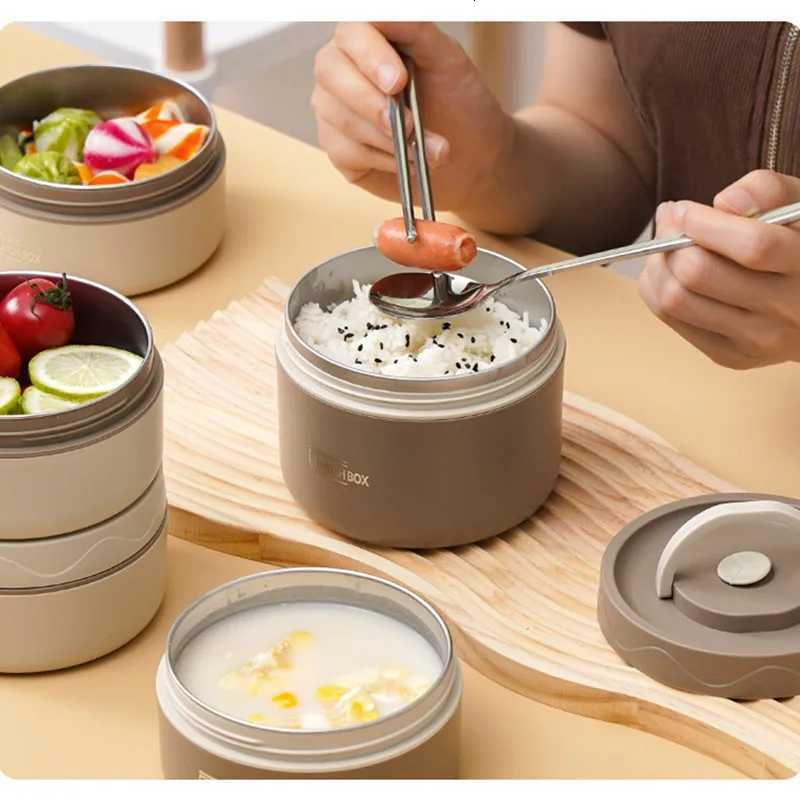 Portable Stainless Steel 304 Thermal Lunch Box With Bag Large Capacity Multi Layer Thermos Bento Box BPA Free Food ContainerM251121