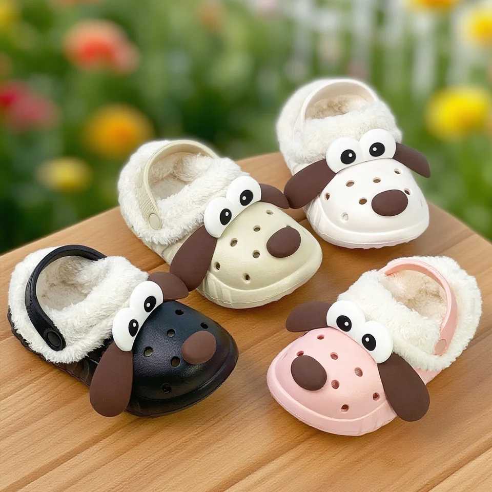 Big eared dog cotton shoes cotton slippers new autumn and winter cotton shoes with plush insulation soft soled shoesW251121