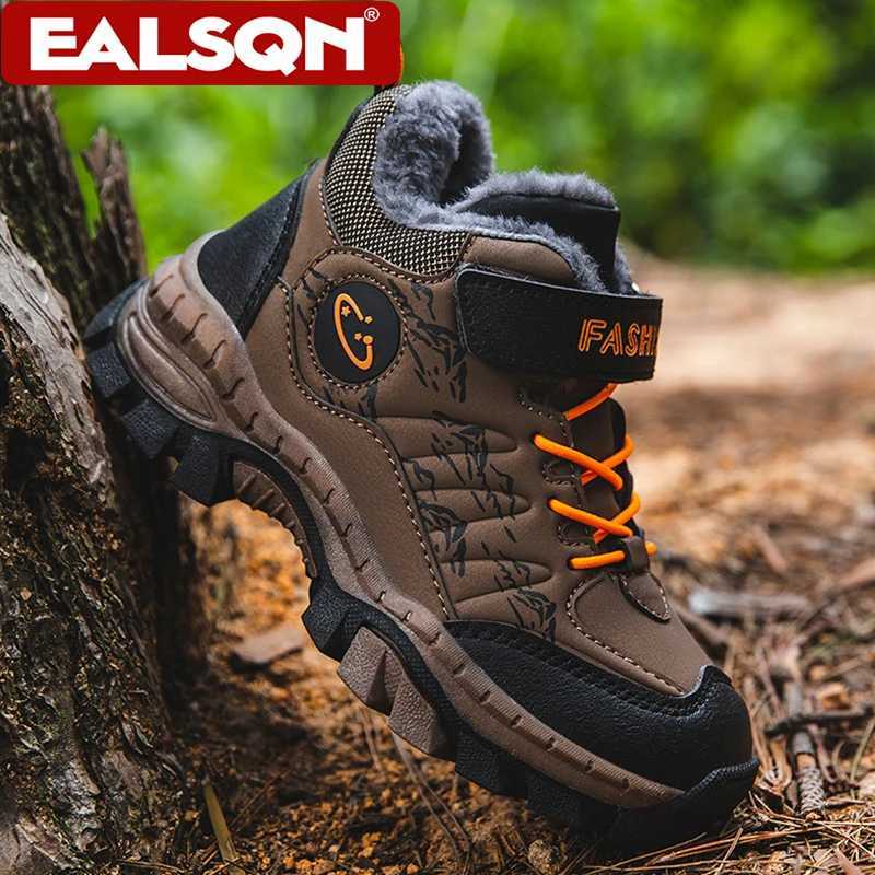 Boys Winter Snow Boots Warm Fleece-Lined Anti-Slip Kids Boots Comfortable Warm School Childrens Walking Cotton ShoesW251121