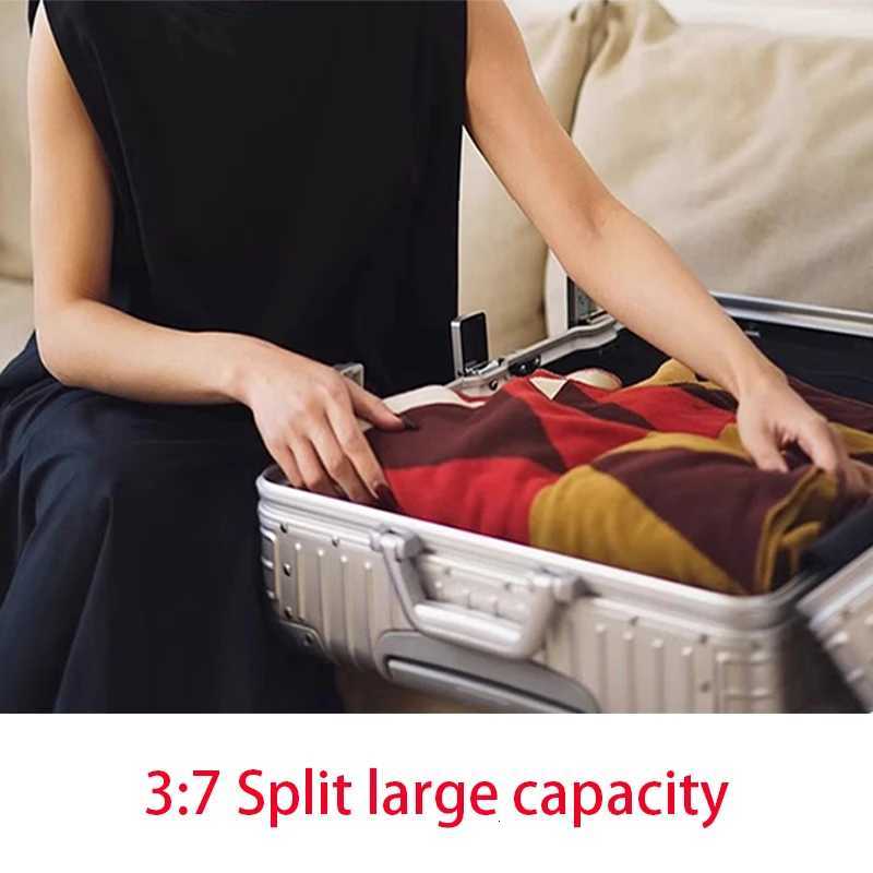 100 Aluminum Magnesium Alloy Suitcase 37 Large Capacity Luggage Metal Password Trolley Case 28/32/40 inch Aluminum Suitcase K251120