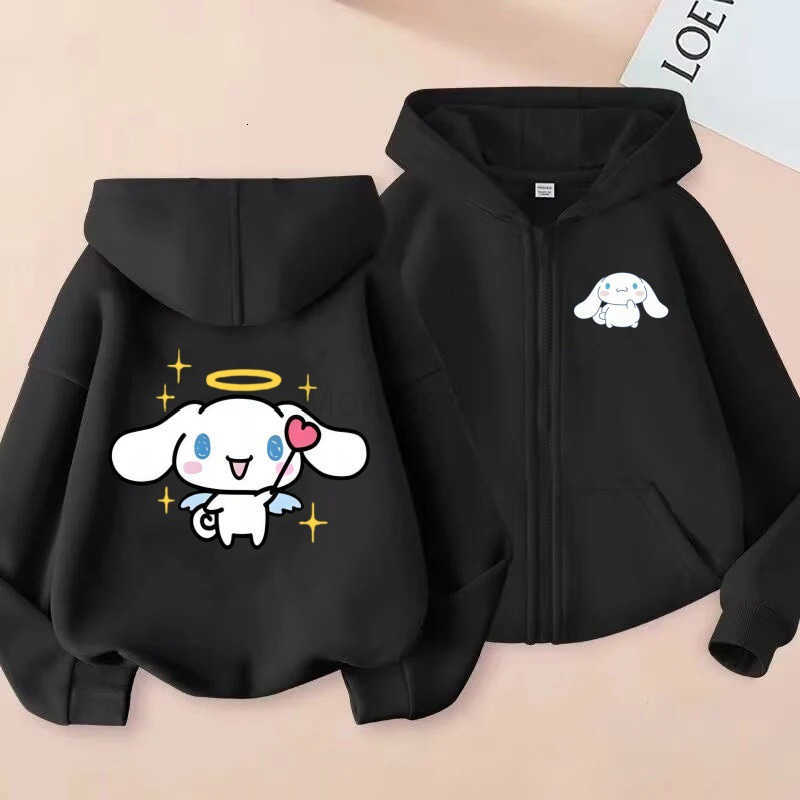 Sanrio Cartoon Big-Eared Dog Childrens Printed Hoodie Autumn Winter Fleece Zipper Sweatshirt H251121