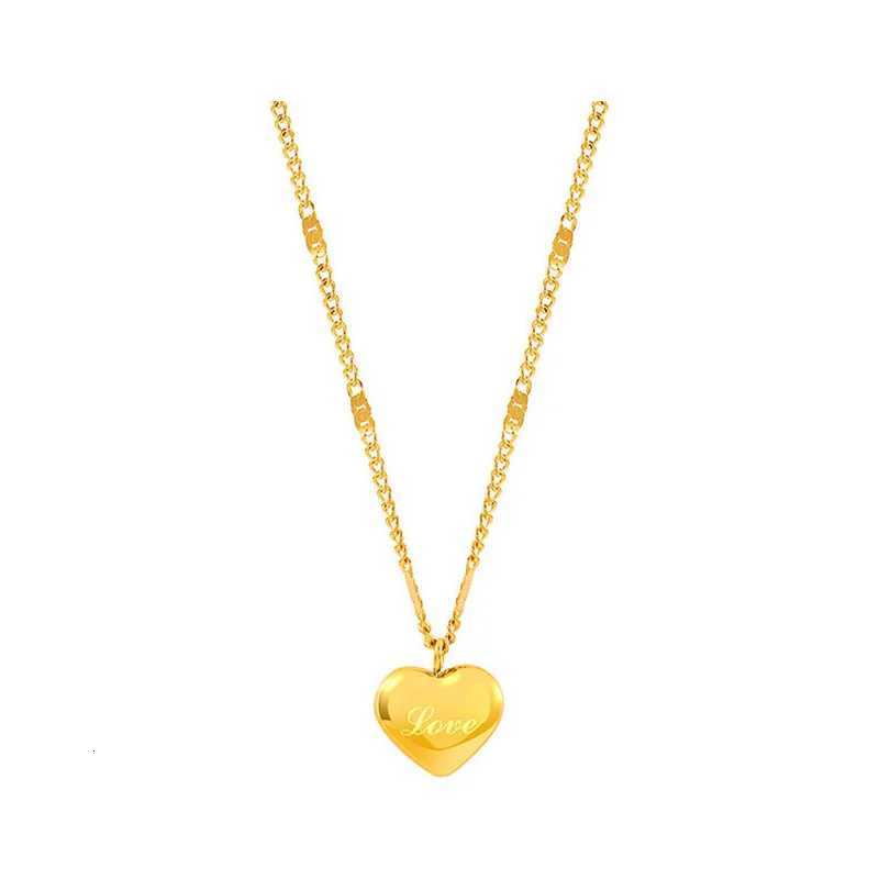Summer Style Stainless Steel Love Necklace Clavicle Chain 18K Gold Color Necklace For Women Fashion Jewelry GiftXJ251121