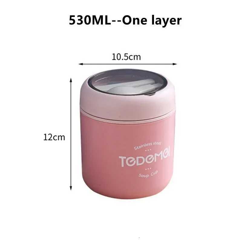 1PC Lunch Box Stainless Steel Thermal Insulation Soup Cup with SpoonM251121