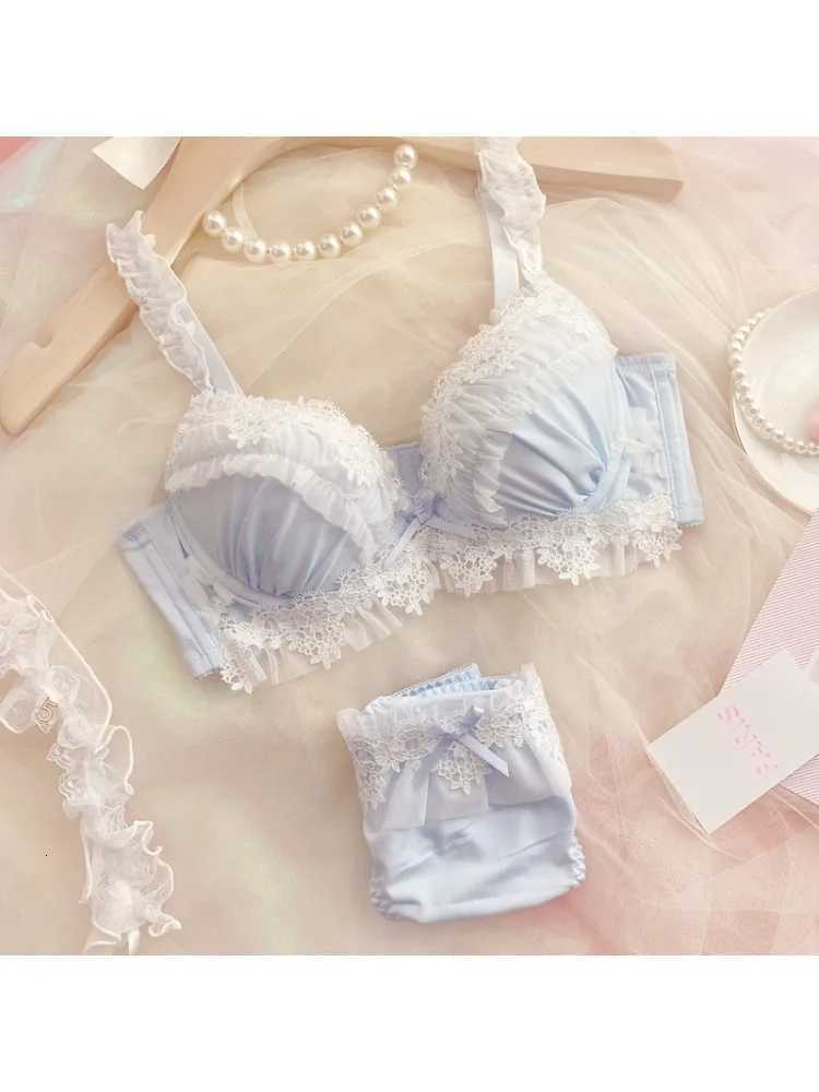YUQI Japanese Style Kaii Sexy Underwire Bra Panty Set G Cup Large Cup Sheer Lace Demi Bra Pure Desire Bralette for WomenXJ251106