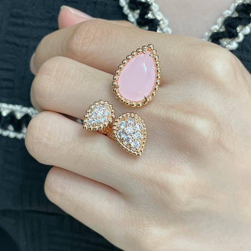 ADITA Quatre rings designer ring T0P quality wedding rings Water drop ring for women with natural gemstones With box J009