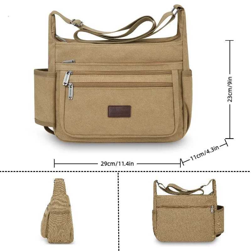 Mens Casual Crossbody Bag Large Capacity Multi Compartment Shoulder Bag Suitable for Daily Outings Travel Commuting EtcT251121