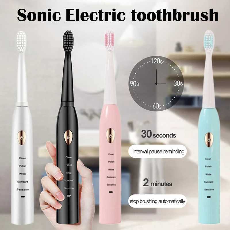 Electric Toothbrush 5-gear Mode USB Charging 4 colors IPX7 Waterproof Ultrasonic Rechargeable Soft Hair Toothbrush Adult Classic C251121