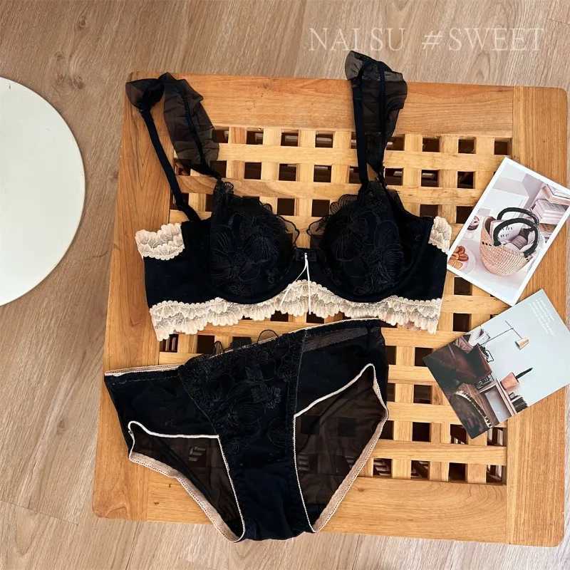Sexy Anime Minimizer Bra Large Bust Rabbit Ear Cup French Lace Bralette Ultra Thin Retro Wirefree port Comfort Set S-XL TushyXJ251106