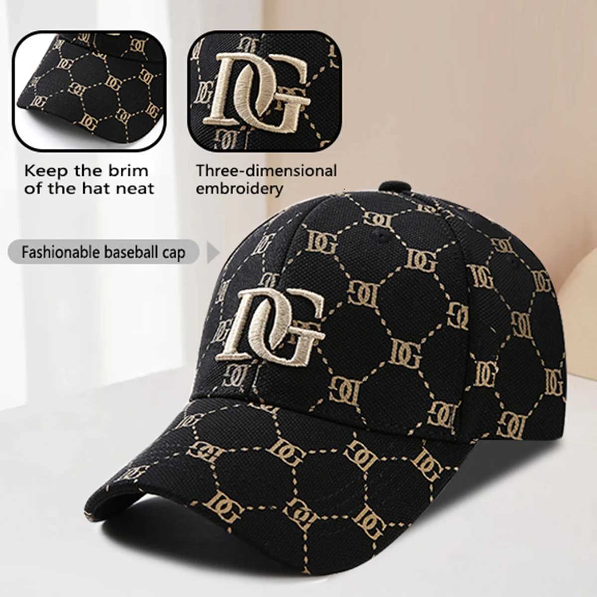 The New Korean Version of the Printed Letter Embroidered Cap Mens Trend All-Match Big Head Baseball Cap Women Show a Small FaceT251121